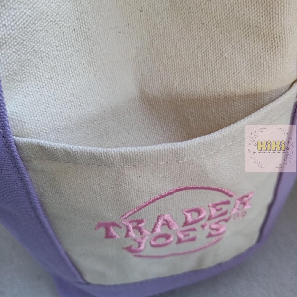 Trader Joe's Mini Pastel Canvas Tote Bags set of 4 limited edition - Picture 13 of 13